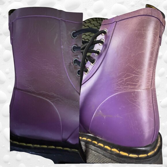 Dr. Martens DRENCH Wellington Wellies - Purple Rubber Boots – Size 8 - Picture 3 of 12
